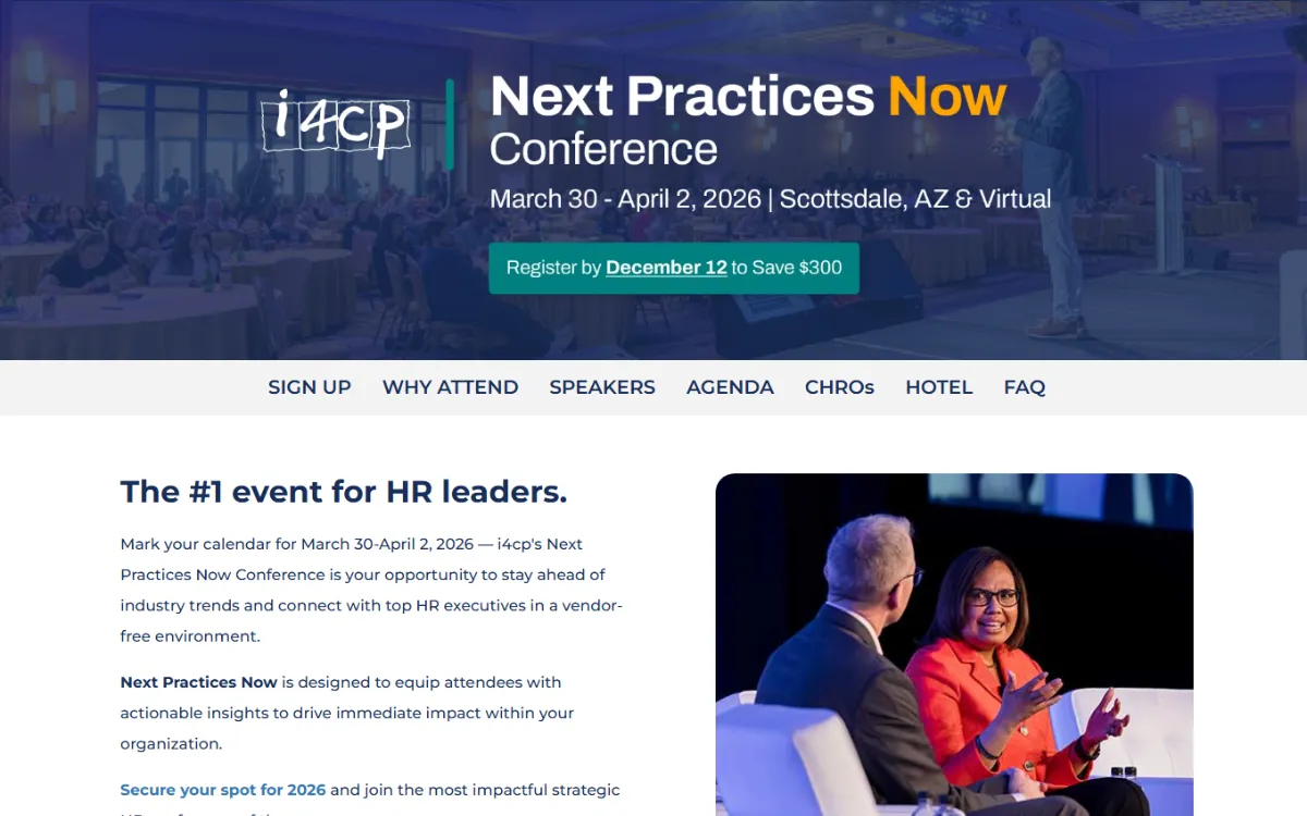 i4cp Next Practices Now Conference 2026 in Scottsdale